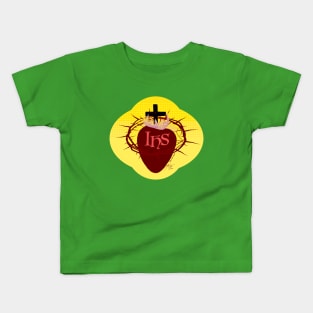 Sacred Heart of Jesus with Christogram Kids T-Shirt